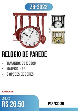 RELOGIO DE PAREDE 30pç=26,50$