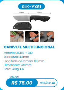 CANIVETE MULTIFUNCIONAL UNID. CX: R$ 75,00 PCS/CX: 40