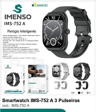 Smartwatch 3 Pulseiras 50PC/CX R$72