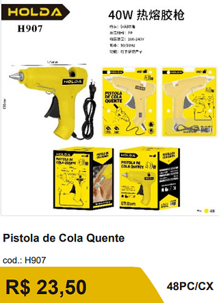 Pistola de Cola Quente R$ 21.15 48PC/CX