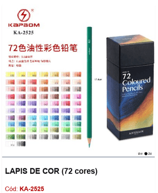 LÁPIS DE COR (72 cores) R$ 55,8 PCS/Cx: 24