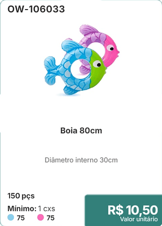 Boia 80cm 150 pçs R$ 10,50