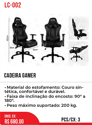CADEIRA GAMER 3pç=680$