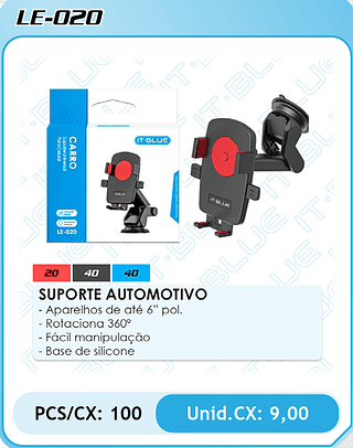 SUPORTE AUTOMOTIVO PCS/CX: 100 Unid.CX: 9,00