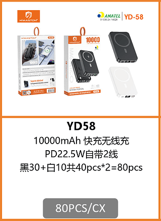 POWER BANK 10000mAh 80PCS/CX R$:67,06