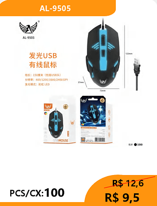 Mouse PCS/CX:100 R$ 9,5