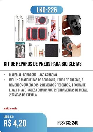 KIT DE REPAROS DE PNEUS PARA BICICLETAS 240PÇ=4,20$