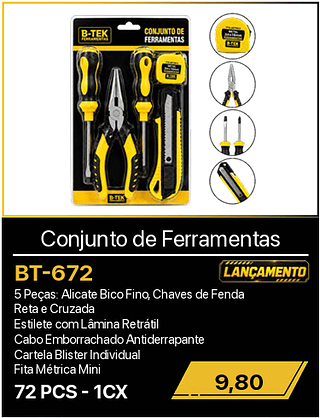 Conjunto de Ferramentas 72PCS R$9,80