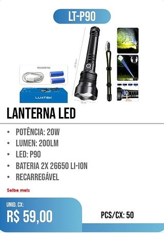 LANTERNA LED 50PÇ=59$