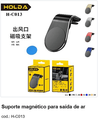 Suporte magnético para saída de ar R$ 4,95 PC/CX:300