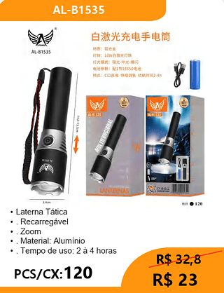 Laterna Tática PCS/CX:120 R$ 23