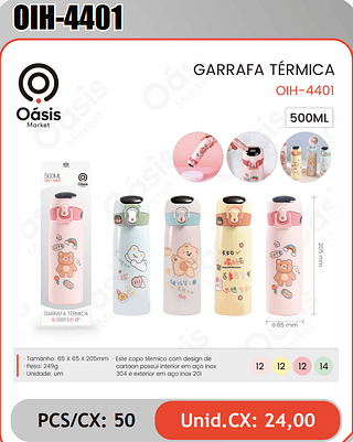GARRAFA TERMICA PCS/CX: 50 Unid.CX: 24,00
