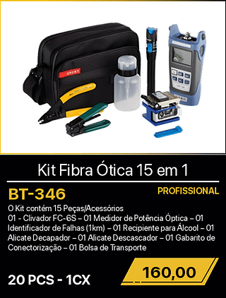 Kit Fibra Ótica 15 em 1 20PCS R$160,00