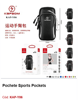 Pochete Sports Pockets R$ 11,25 PCS/Cx: 200