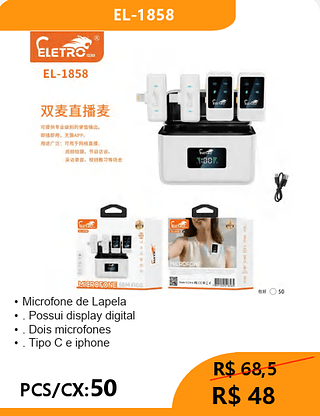 MICROFONE DE LAPELA PCS/CX:50 R$48