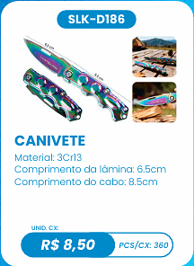 CANIVETE UNID. CX: R$ 8,50 PCS/CX: 360