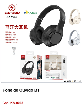 Fone de Ouvido BT R$27 PCS/CX:100
