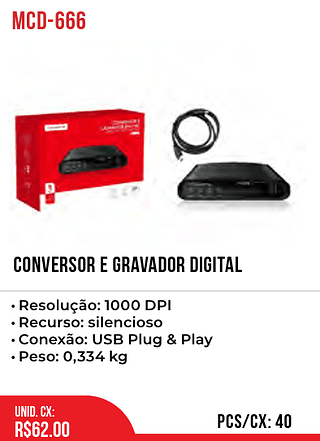 Conversor E Gravador Digital 40pç=62$