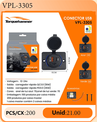 CONECTOR USB PCS/CX:200 Unid:21.00