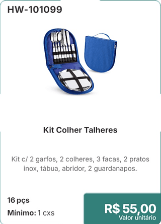 Kit Colher Talheres 16 pçs R$ 55,00
