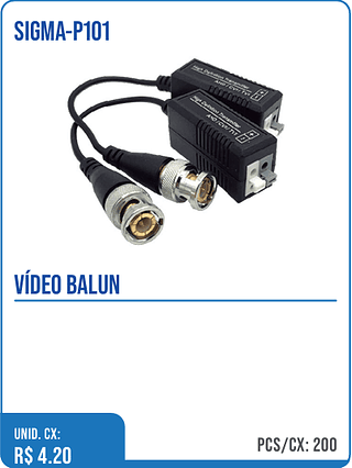 VÍDEO BALUN UNID. CX: R$ 4.20 PCS/CX: 200