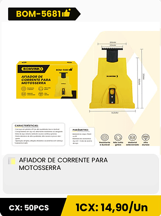 AFIADOR DE CORRENTE PARA MOTOSSERRA CX: 50PCS 1CX: 14,90/Un