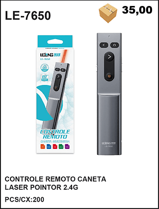 CONTROLE REMOTO CANETA LASER POINTOR 2.4G 200PÇ=35$