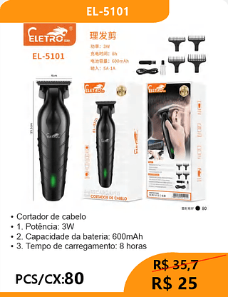 Cortador de cabelo PCS/CX:80 R$25