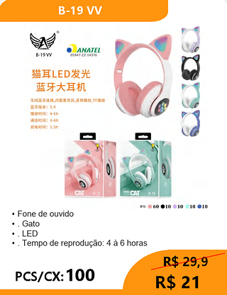 Headset PCS/CX:100 R$21