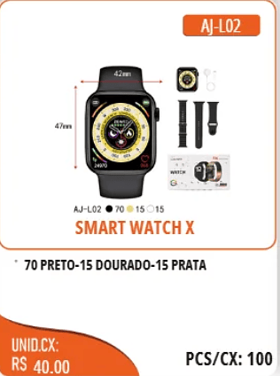 SMART WATCHX UNID.CX:RS 40.00 PCS/CX:100