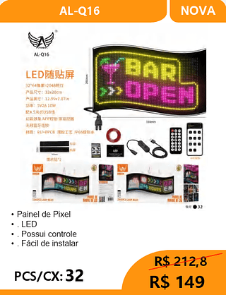 Painel De Pixel PCS/CX:32 R$149