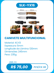 CANIVETE MULTIFUNCIONAL UNID. CX: R$ 75,00 PCS/CX: 60