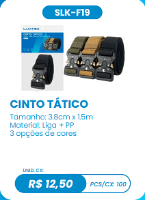 CINTO TÁTICO UNID. CX: R$ 12,50 PCS/CX: 100