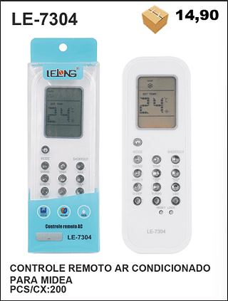 CONTROLE REMOTO AR CONDICIONADO PARA MIDEA 200PÇ=14,9$