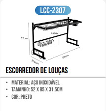 escorredor de louças PCS/CX: 10 UNID. CX: r$ 115,00