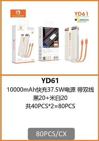 POWER BANK 10000mAh 80PCS/CX R$:42,47