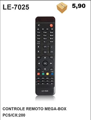 CONTROLE REMOTO MEGA-BOX 200pç=5,9$