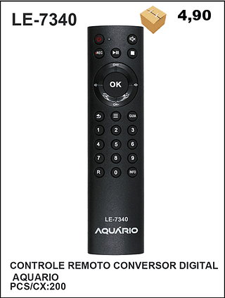 CONTROLE REMOTO CONVERSOR DIGITAL AQUARIO 200pç=4,9$