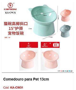 Comedouro para Pet 13cm R$ 9 PCS/CX: 80