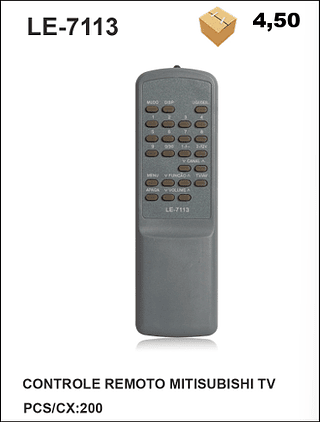 CONTROLE REMOTO MITISUBISHI TV 200pç=4,5$