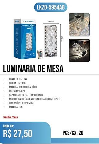 LUMINARIA DE MESA 20pç=27,50$