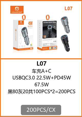 FONTE VEICULAR USB+TIPO C 200PCS/CX R$:11,73