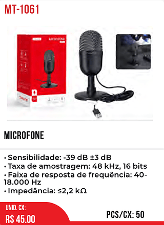 MICROFONE 50pç=45$