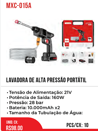 LAVADORA DE ALTA PRESSÃO PORTÁTIL 10pç=98$