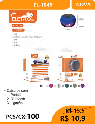 CAIXA DE SOM PCS/CX:100 R$ 10,9