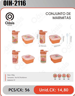 CONJUNTO DEMARMITAS PCS/CX:56 Unid.CX: 14,80