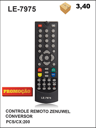 CONTROLE REMOTO ZENUWEL CONVERSOR 200PÇ=3,4$