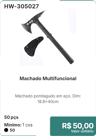 Machado Multifuncional 50 pçs R$ 50,00