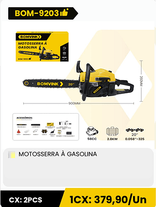 MOTOSSERRA À GASOLINA CX: 2PCS 1CX: 379,90/Un