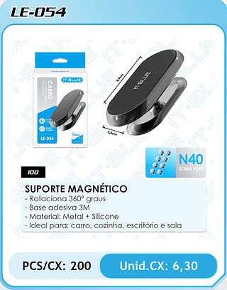 SUPORTE MAGNÉTICO PCS/CX: 200 Unid.CX: 6,30